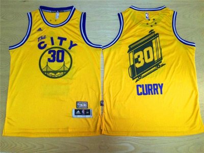 Maillot De Basket Golden State Warriors Stephen Curry 30 City Version Jaune